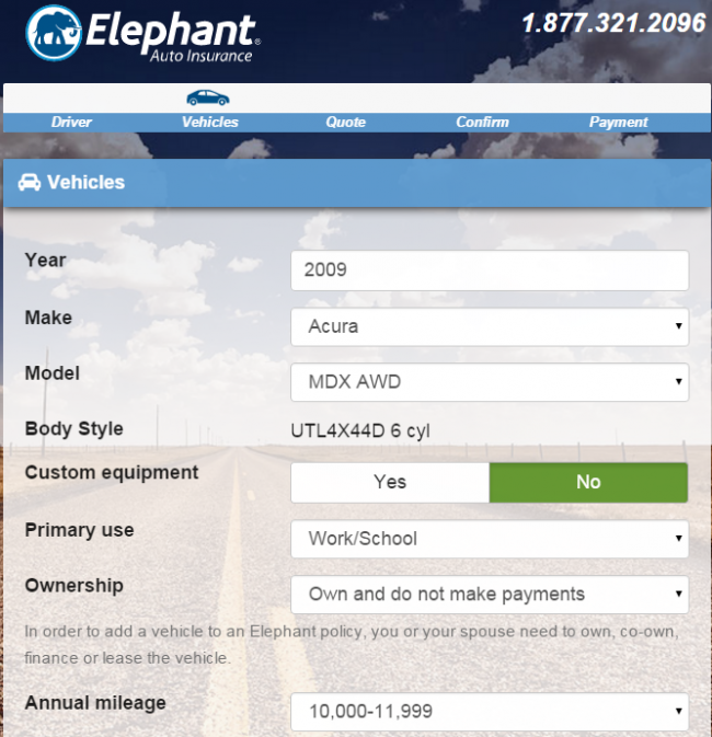 Free Elephant Auto/Car Insurance Quote