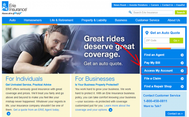Erie Auto Insurance Login Make a Payment Insurance